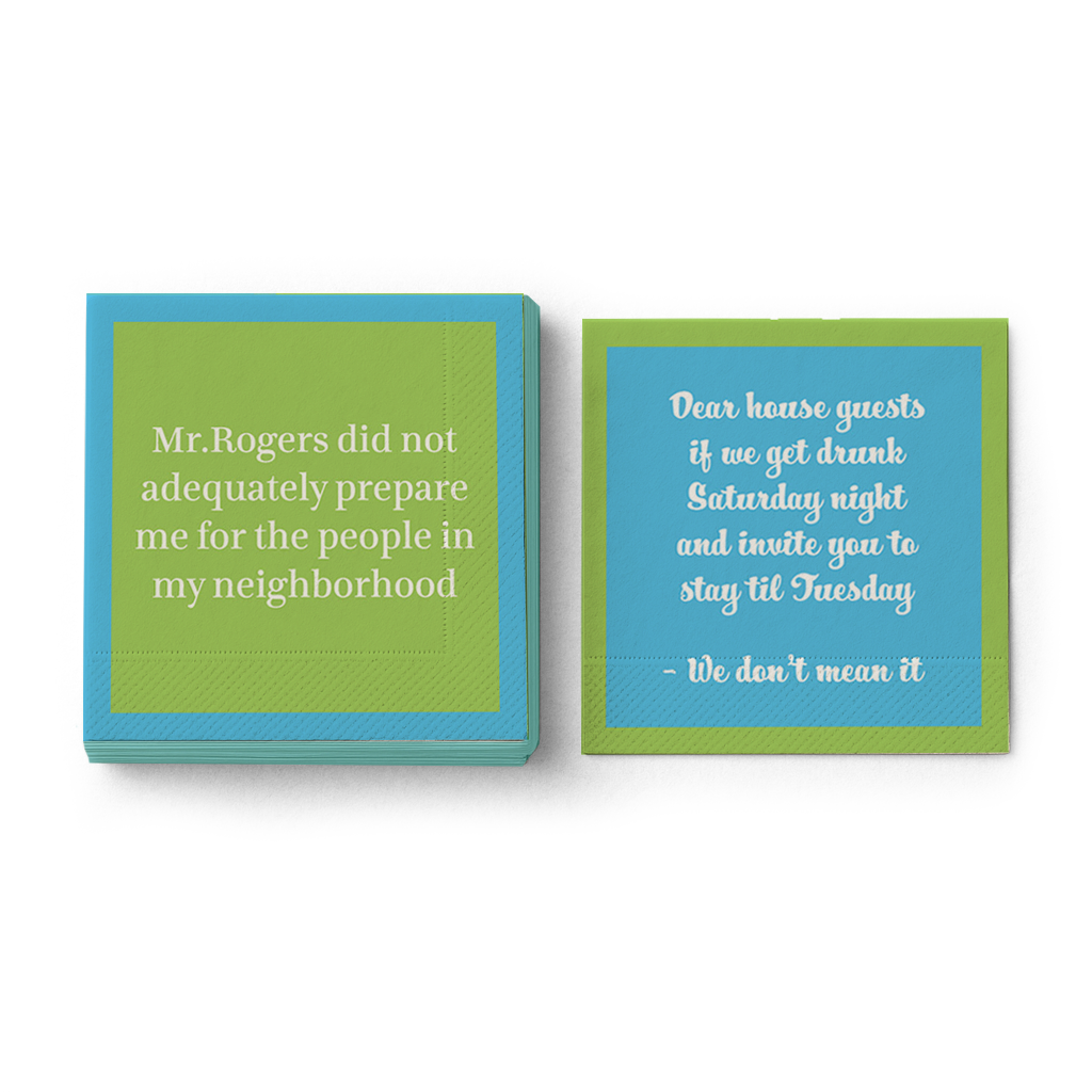 Drinks on Me | Mr. Rogers Cocktail Napkins