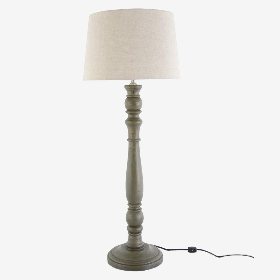 Lamp Mango Dark Wood 36.75 Cream Shade