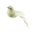 Green Feather Tail Bird Clip Ornament 5.1"