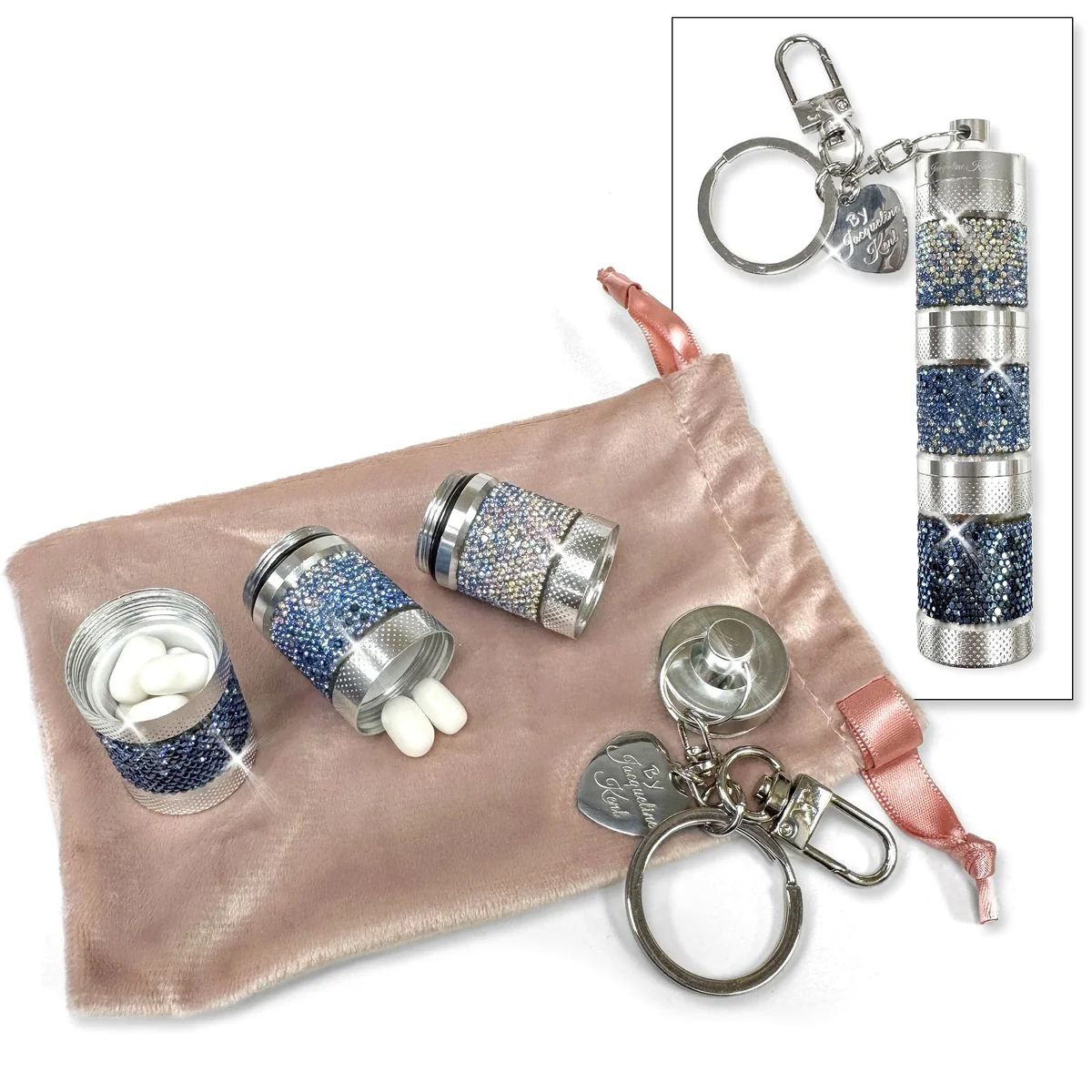 Jacquleine Kent Pill Container Crystal Blue