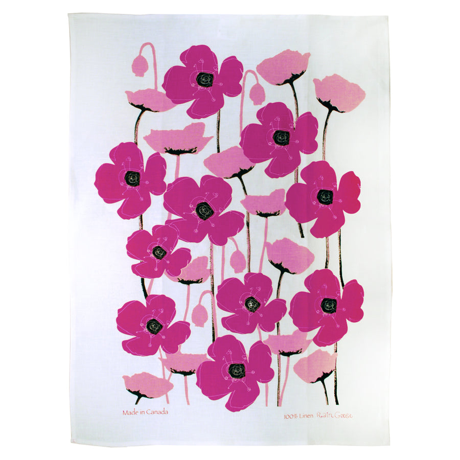 Raingoose | Poppy Pink Linen Tea Towel