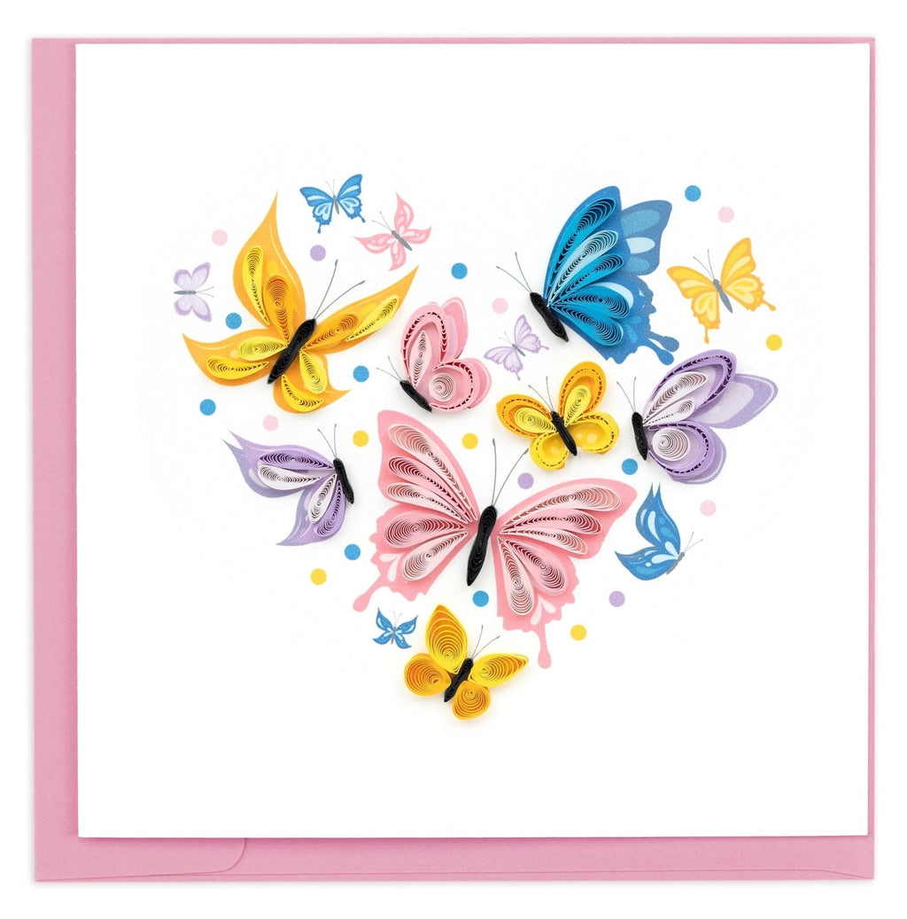 Quilling Card | Butterfly hearts