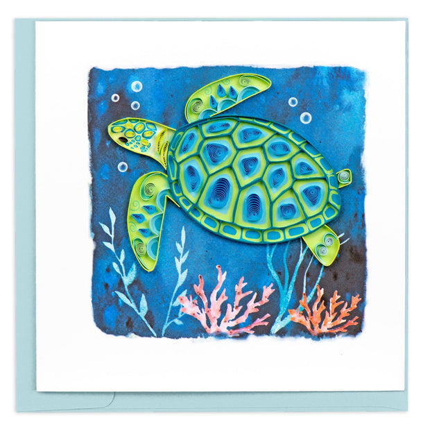 Quilling Card | Blue Sea Turtle