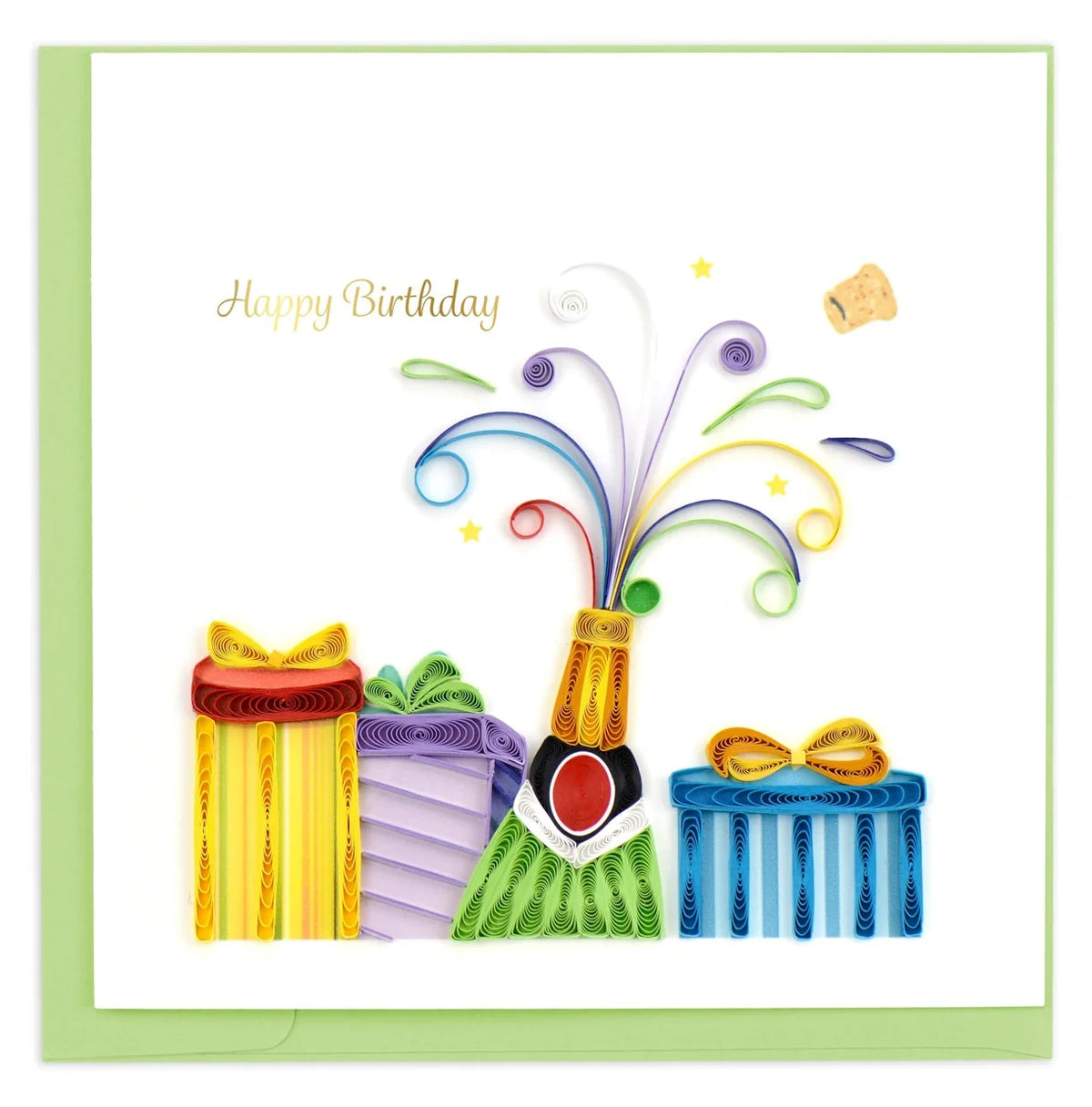 Quilling Card| Happy Birthday Champagne