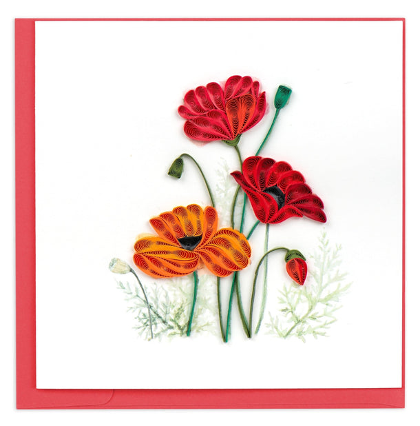 Quilling Card | Friendship - Red Poppy