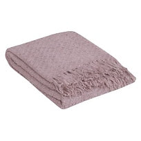 Chenille Basket Weave Throw Blanket - Mauve