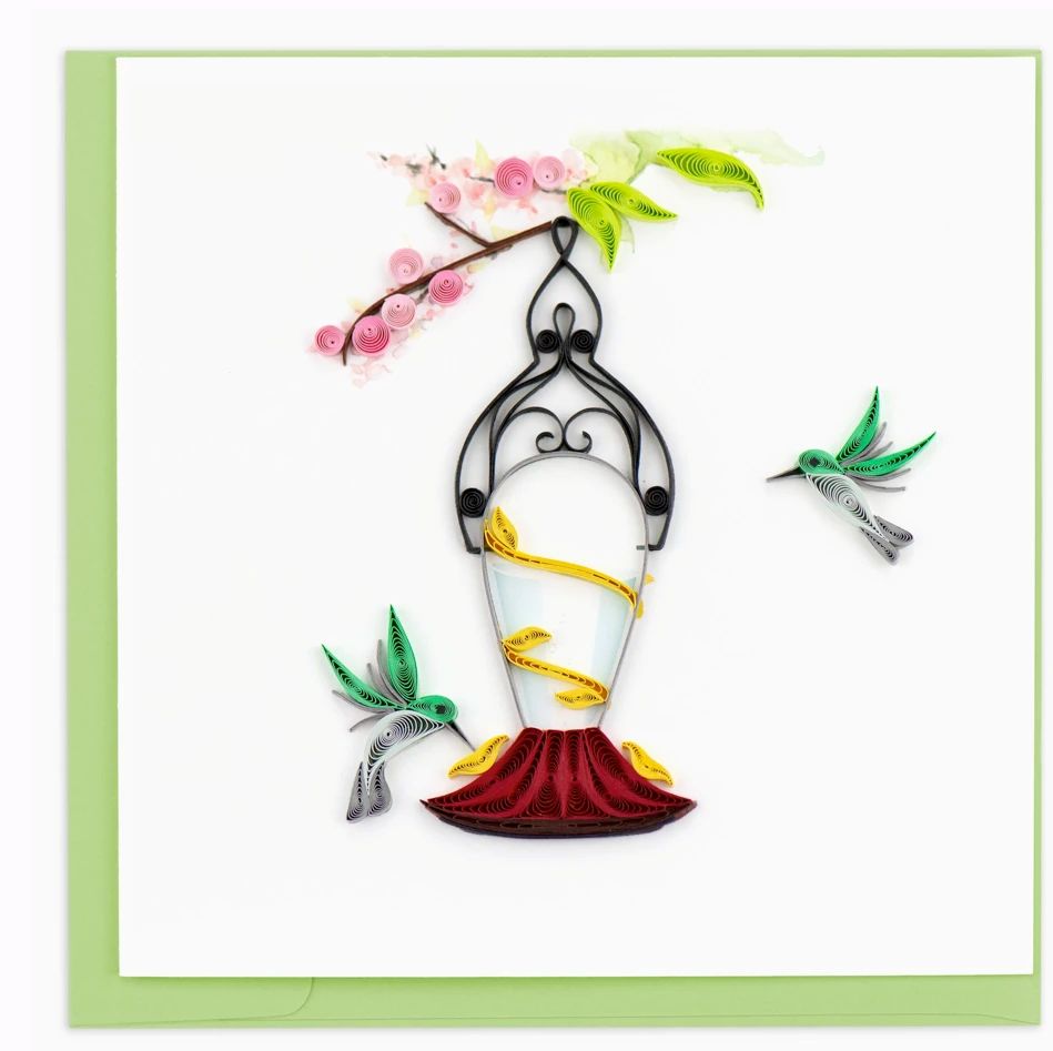Quilling Card | Friendship - Hummingbird feeder