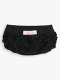 RuffleButts | Black Woven Ruffle Diaper Cover