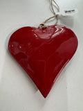 Red Enamel Iron Heart Ornament 4 x 4"