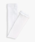 RuffleButts | Footless Ruffled Tights - White