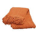 Chenille Basket Weave Throw Blanket - Rust