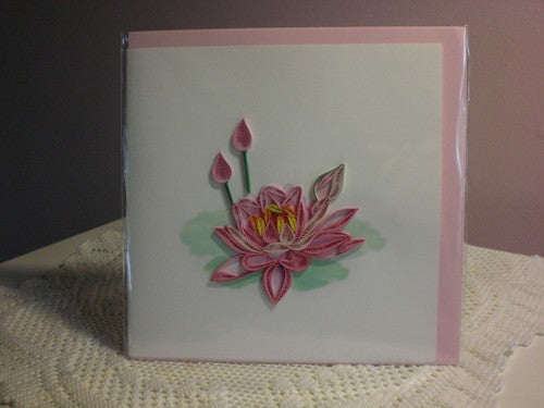 Quilling Card | Friendship - Pink Lotus