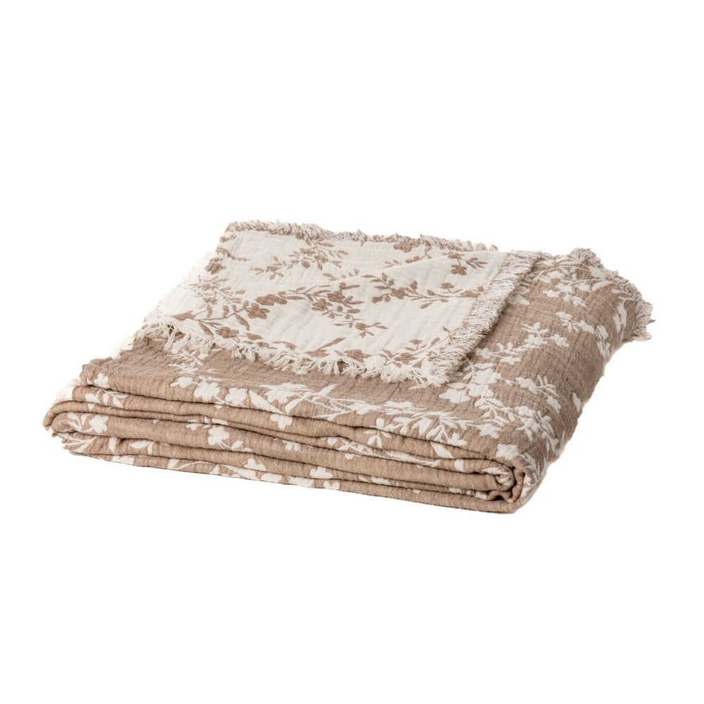 Brunelli | Coffee Floral Reversible Throw