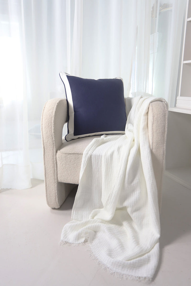 Linen Way | Hampton 100% Linen Throw - Milk 60 x 75"