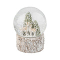 White Snow Globe with Deer, Fawn & Tree