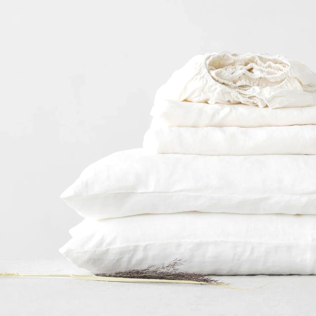 Linen Tales | White Linen Sheet Set - King