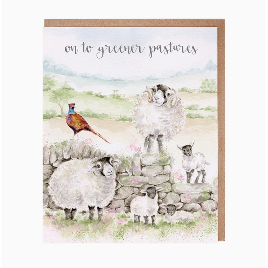 Wrendale Designs | Greener Pastures Retirement Card